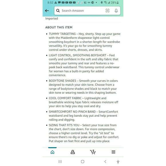 Maidenform Cover Your Bases Boyshorts Tummy Control Smoothing Shapewear Nude XL - Picture 7 of 10